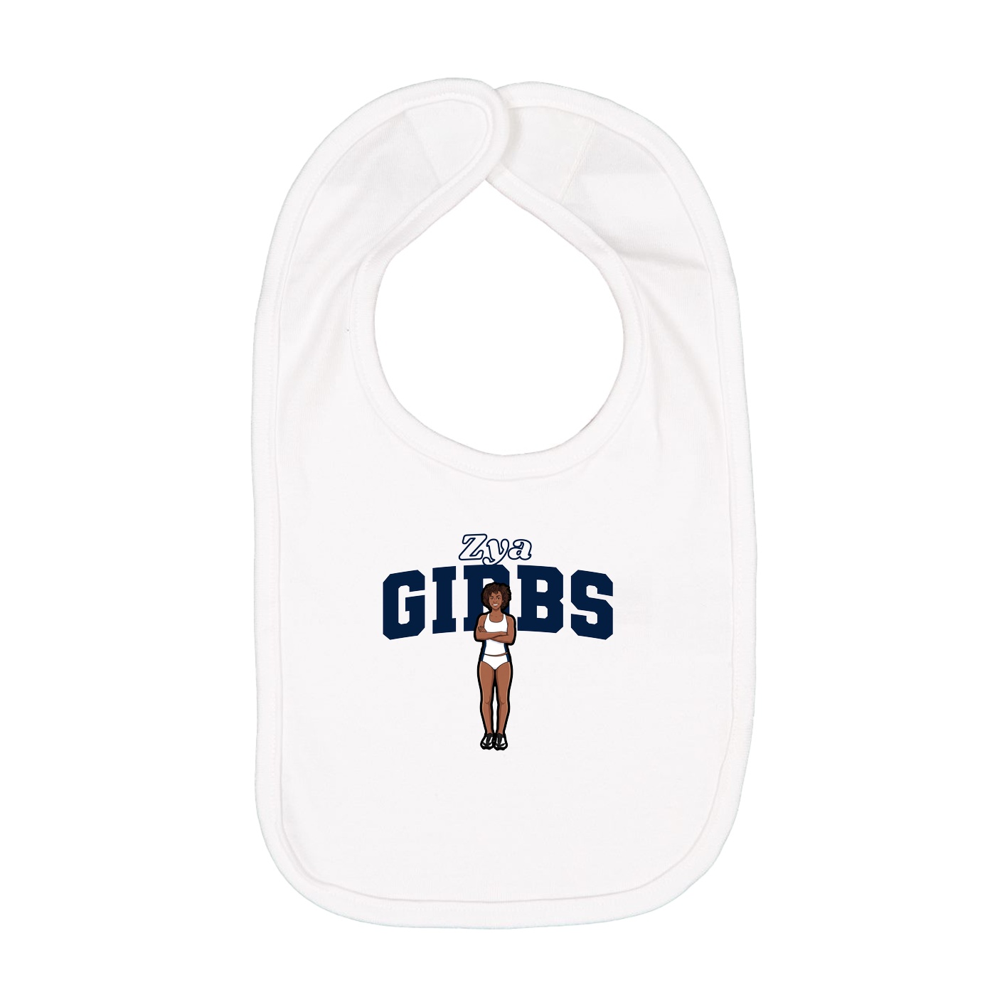 Infant Bib — Name Arch in White