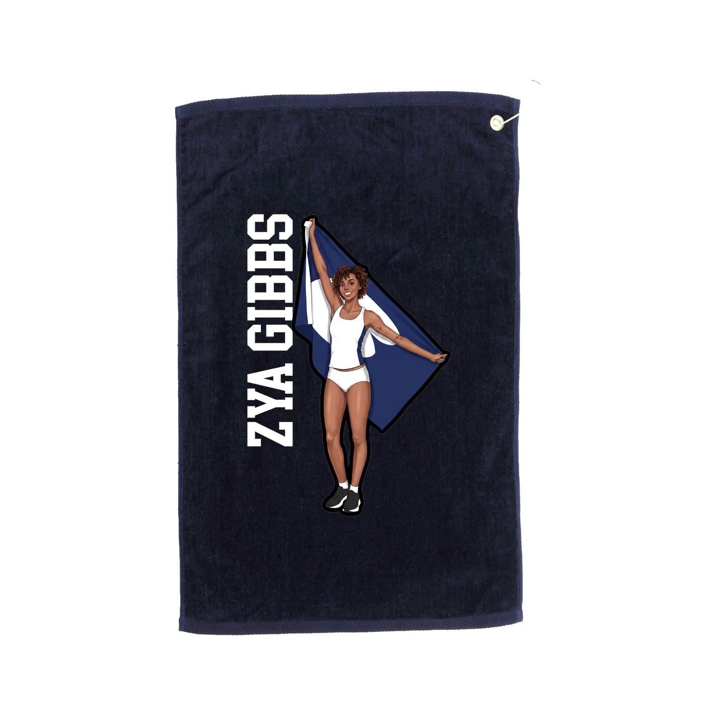 Golf Towel — Name Vertical in Navy