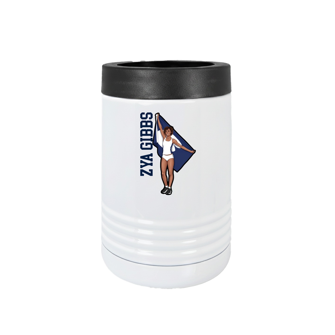 Beverage Holder — Name Vertical in White