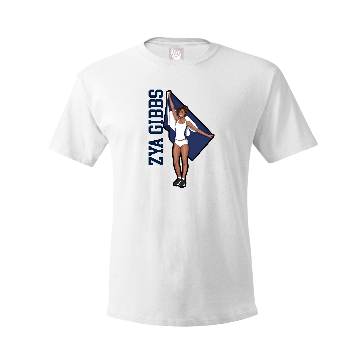 Youth Tee — Name Vertical in White