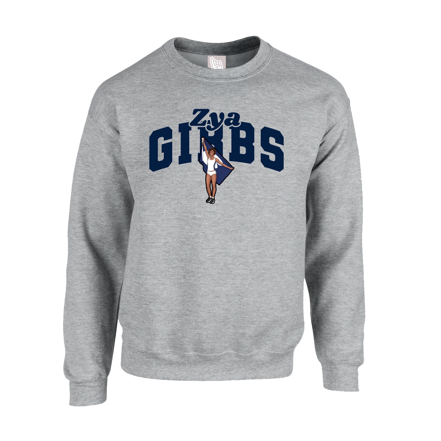 Fleece Crew — Signature Arch in Grey
