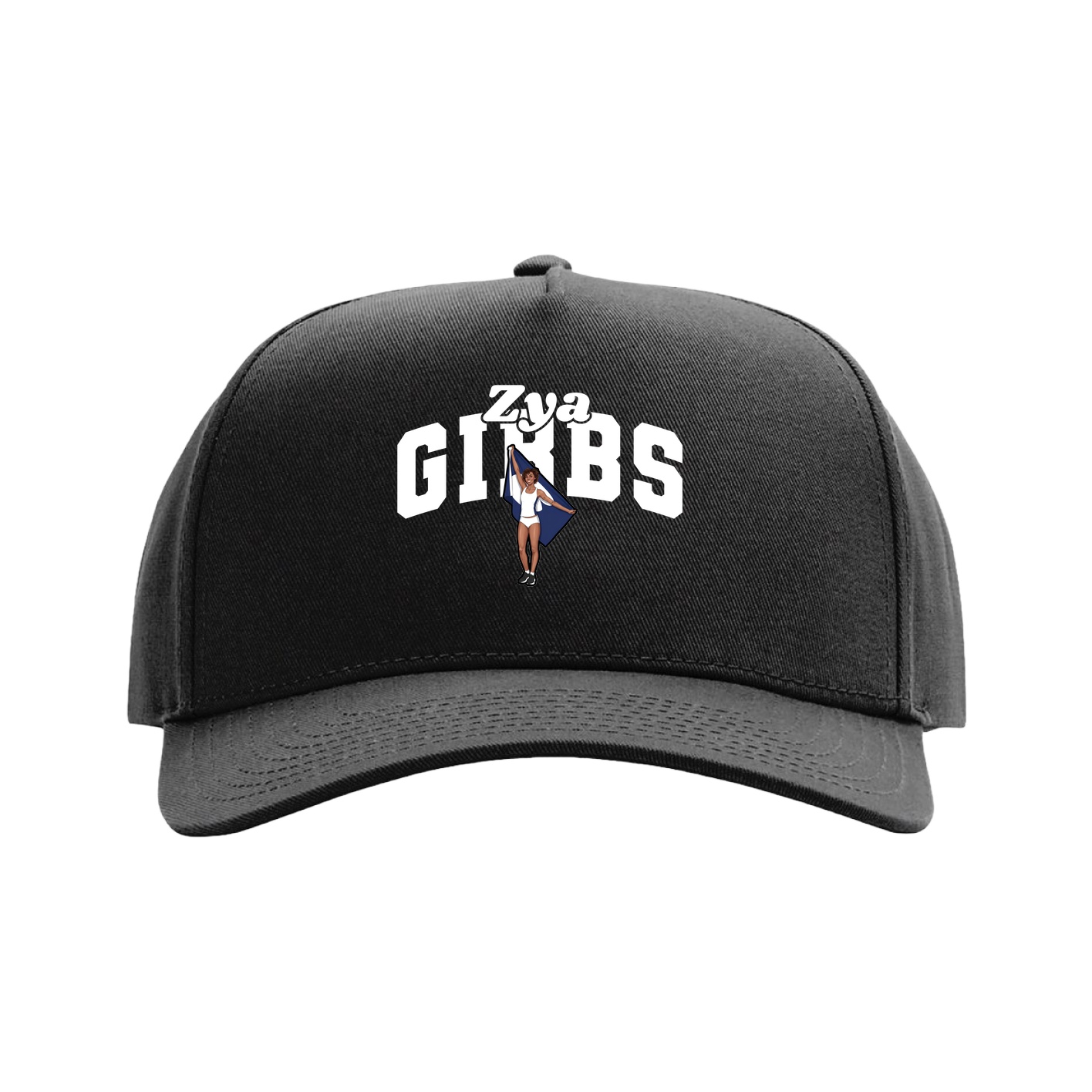 Full Fabric Five-Panel Champ Cap — Signature Arch in Black