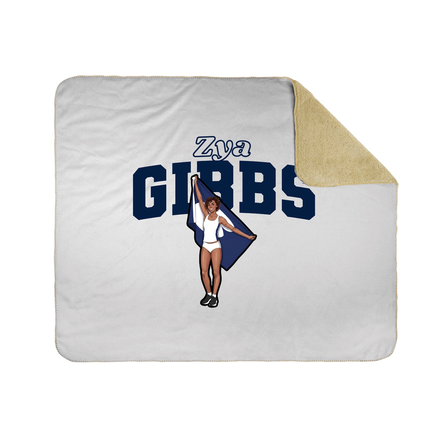 Throw Blanket — Name Arch in White