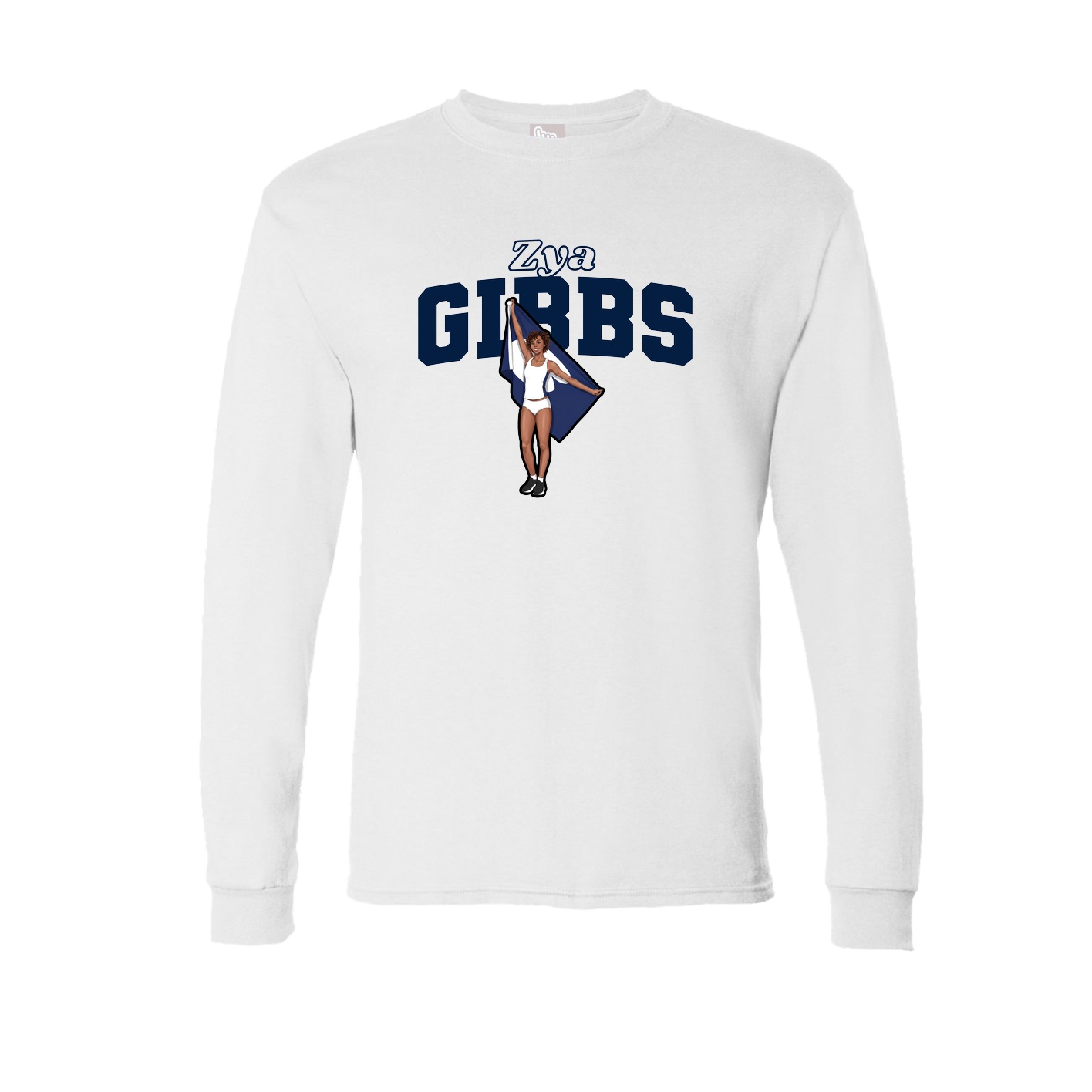 Long Sleeve Tee — Name Arch in White