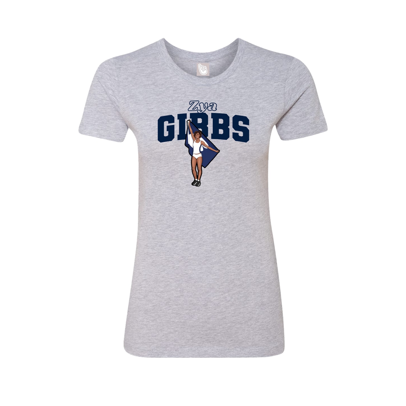 Fitted Women's Tee — Name Arch in Grey