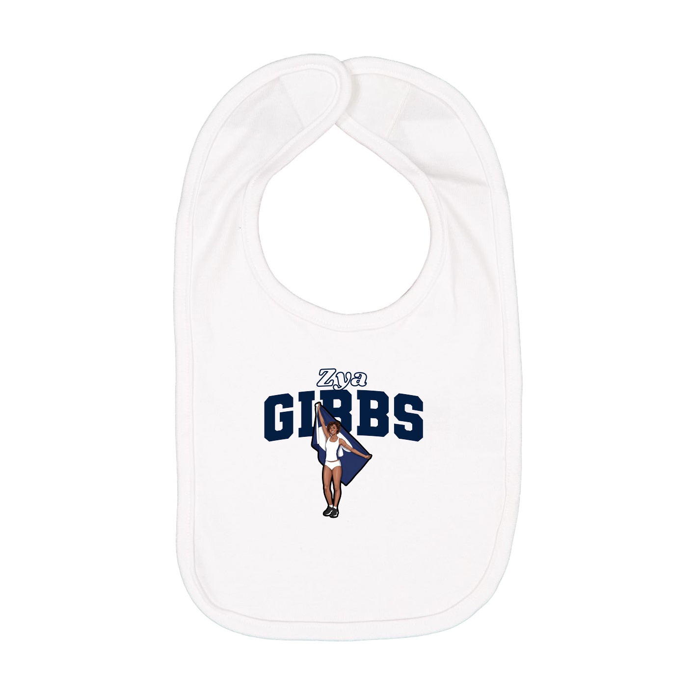 Infant Bib — Name Arch in White