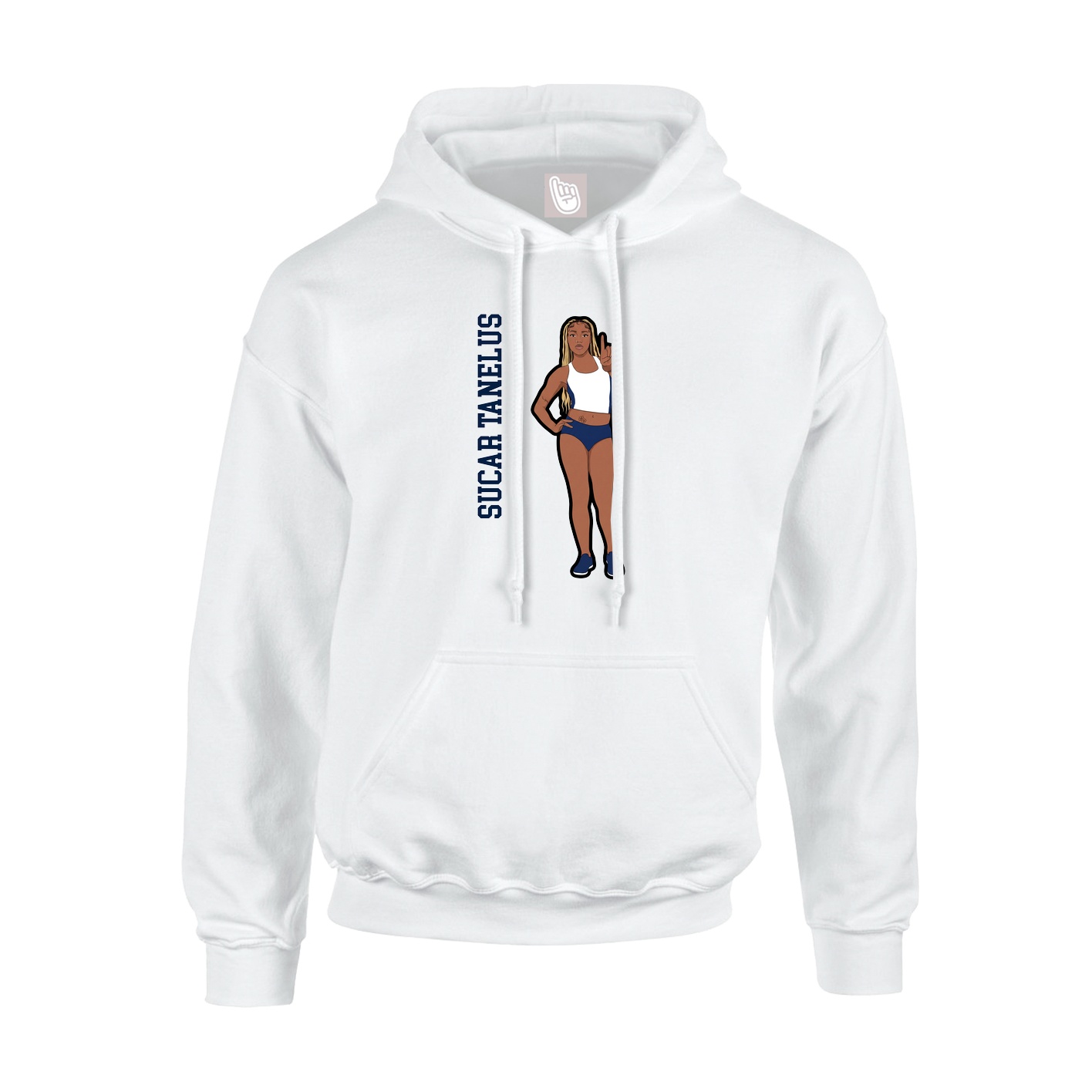 Hoodie — Name Vertical in White
