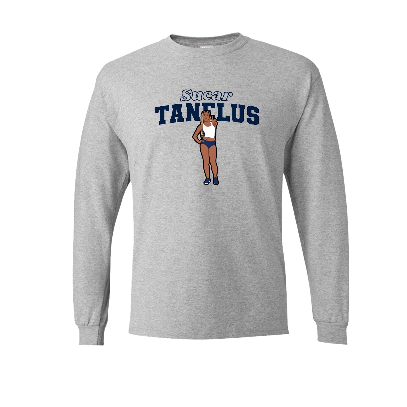 Long Sleeve Tee — Name Arch in Grey