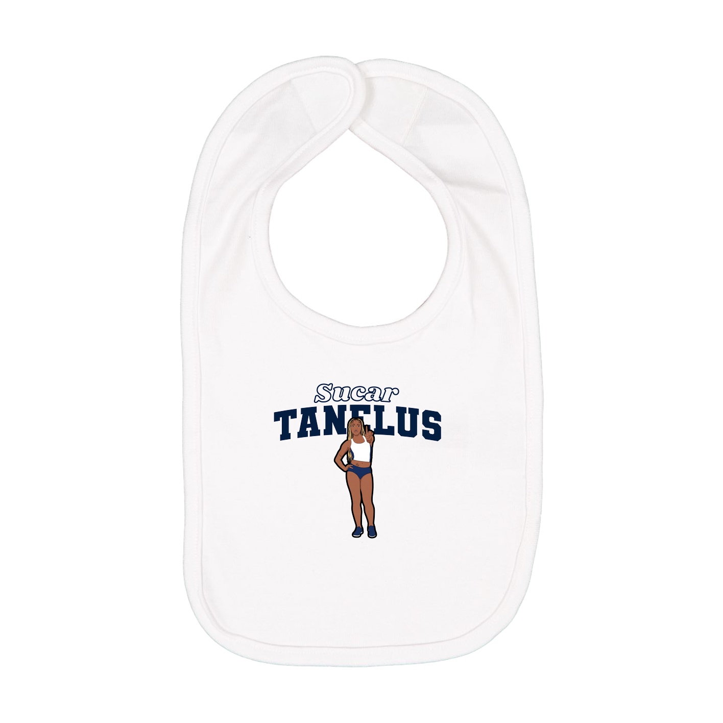 Infant Bib — Name Arch in White