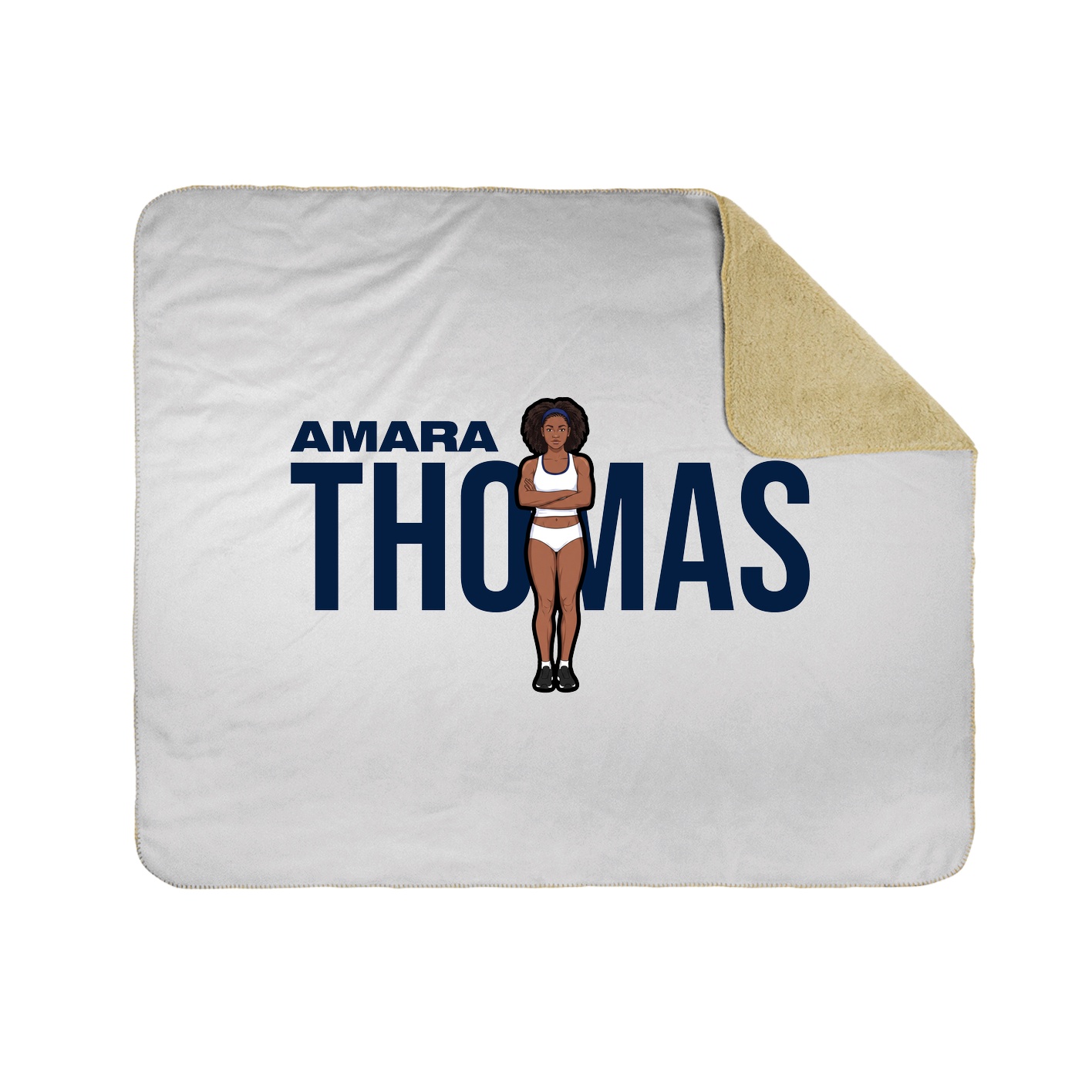 Throw Blanket — Player Name in White