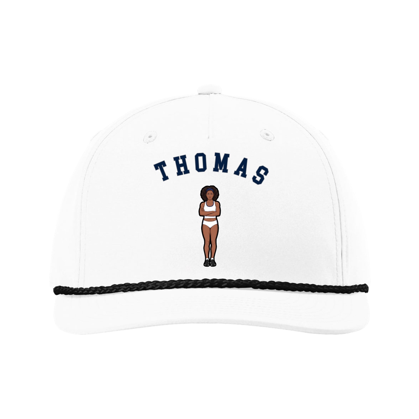 Five-Panel Classic Rope Cap — Shirsey Arch in White