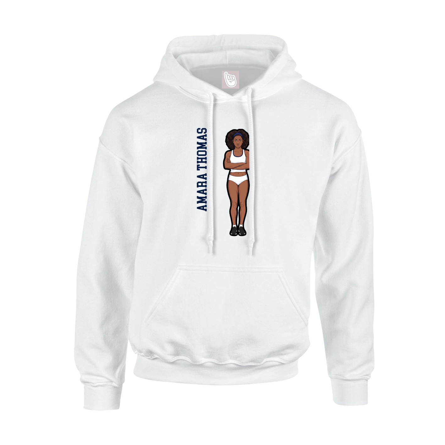 Youth Hoodie — Name Vertical in White