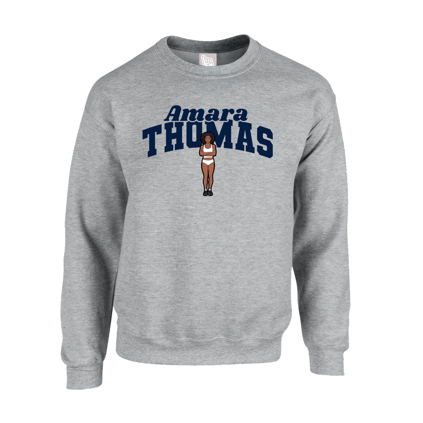 Fleece Crew — Signature Arch in Grey