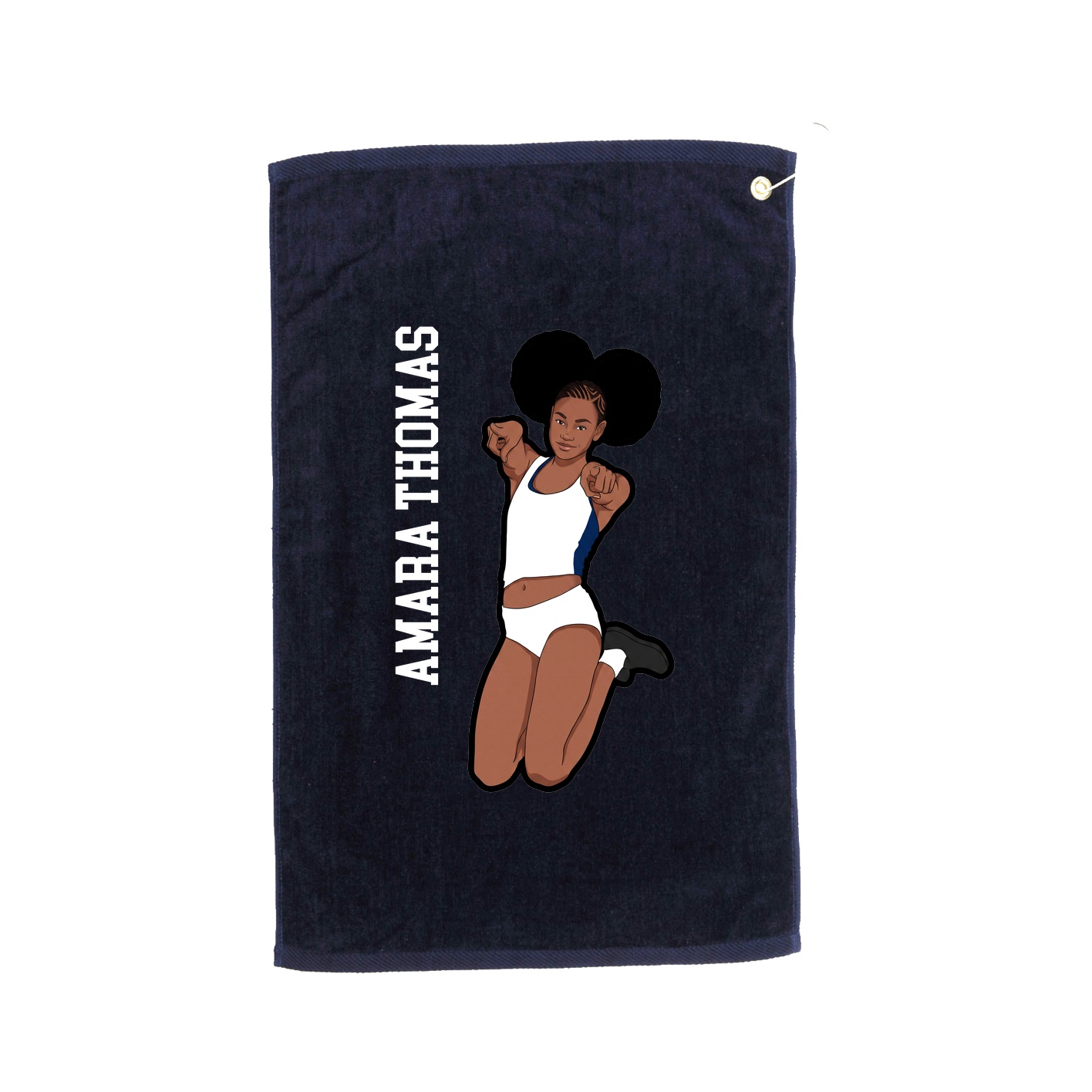 Golf Towel — Name Vertical in Navy