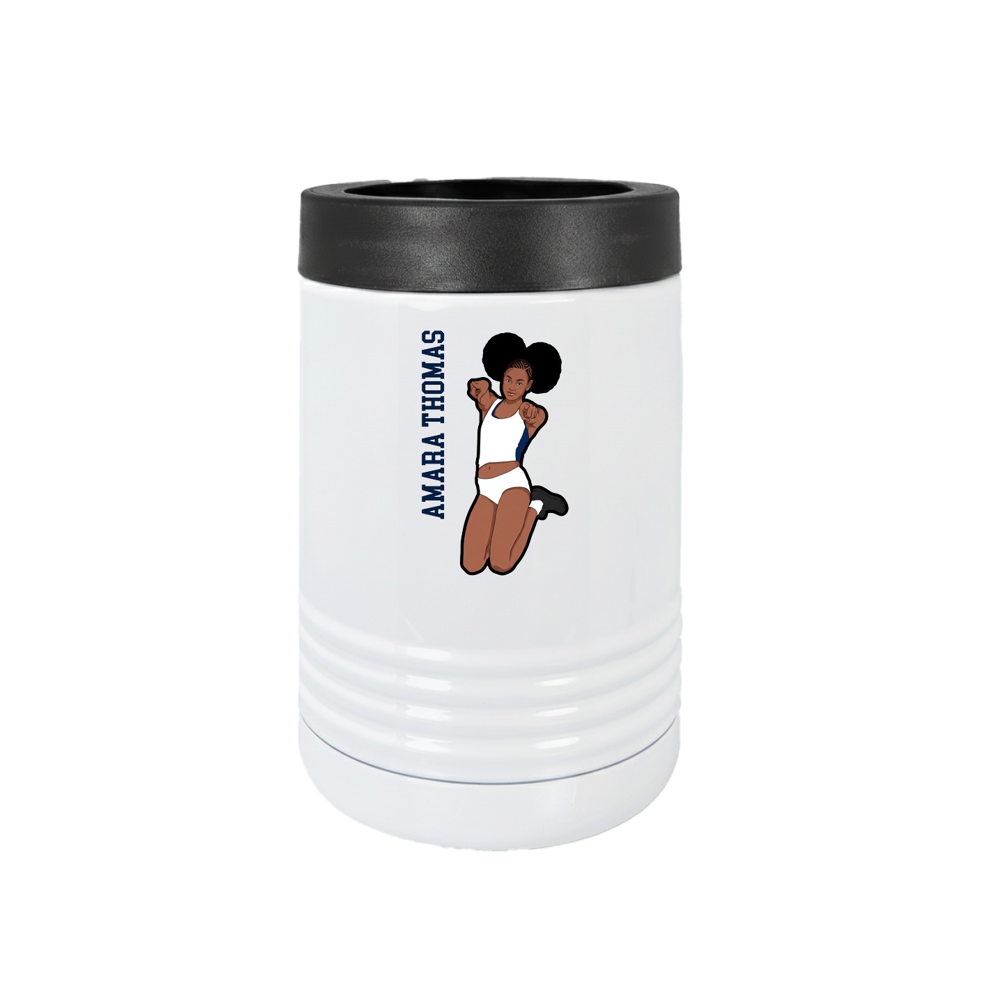 Beverage Holder — Name Vertical in White