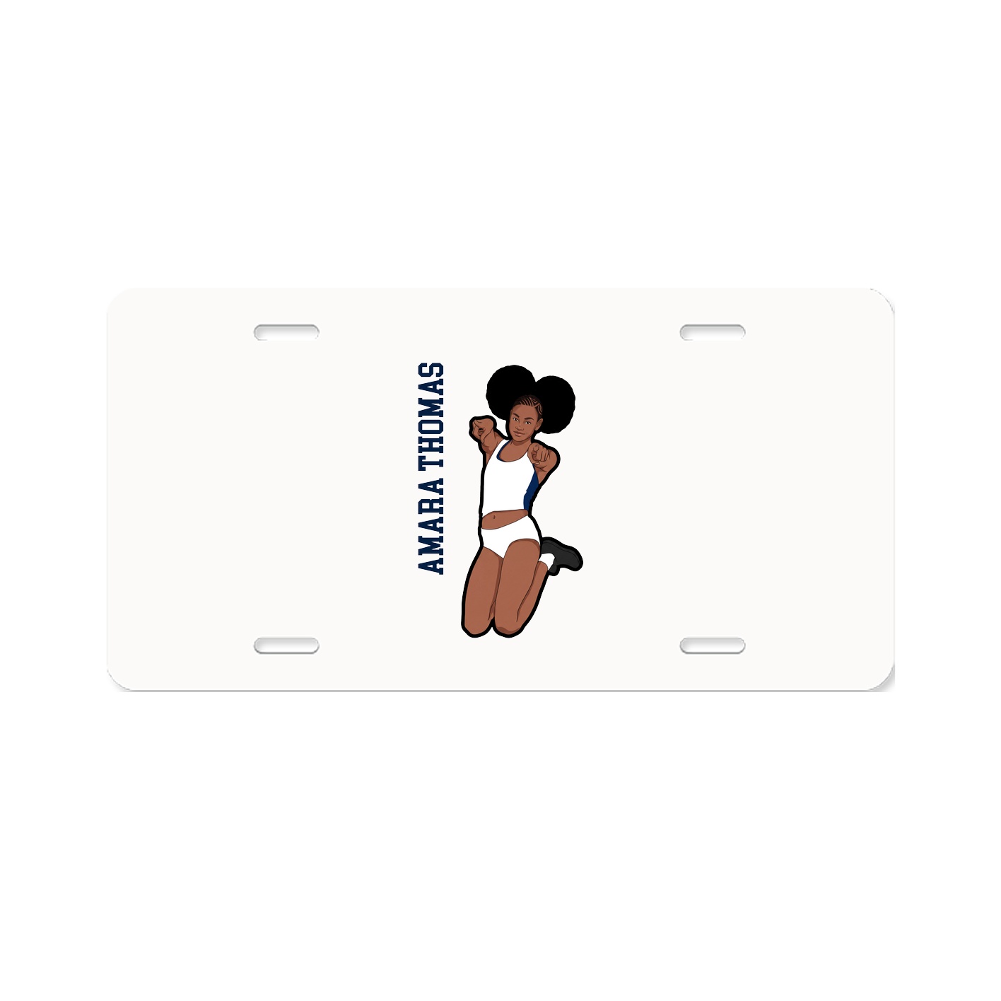 License Plate — Name Vertical in Classic