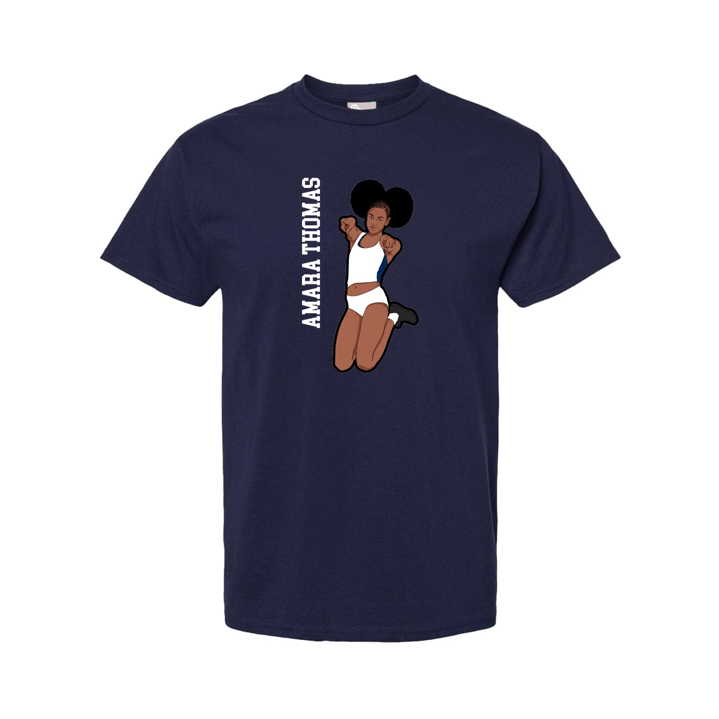 Tee — Name Vertical in Navy
