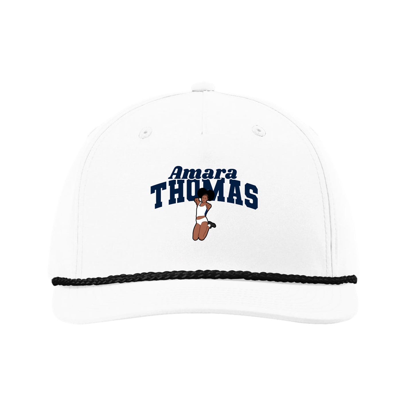 Five-Panel Classic Rope Cap — Signature Arch in White