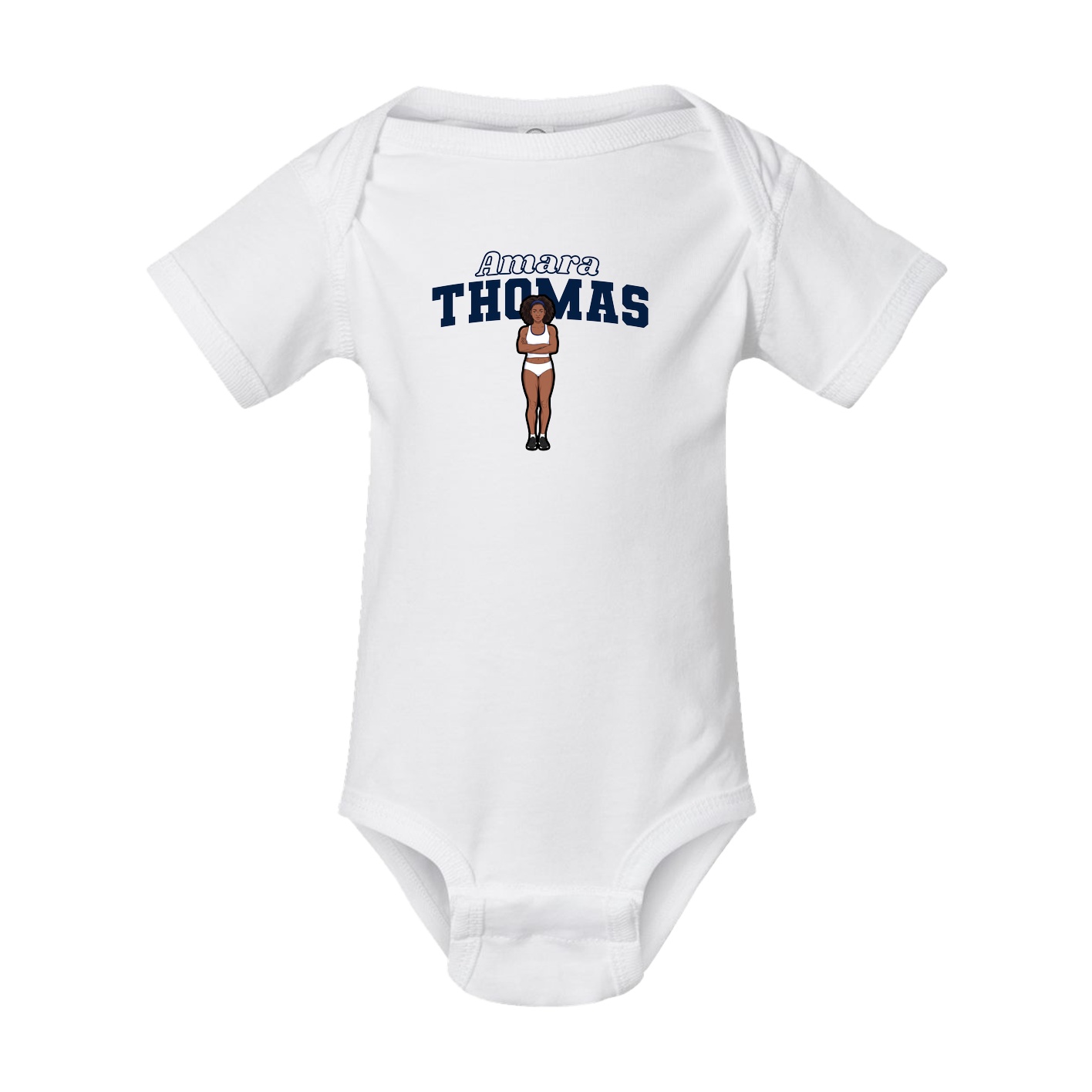 Baby Onesie — Name Arch in White