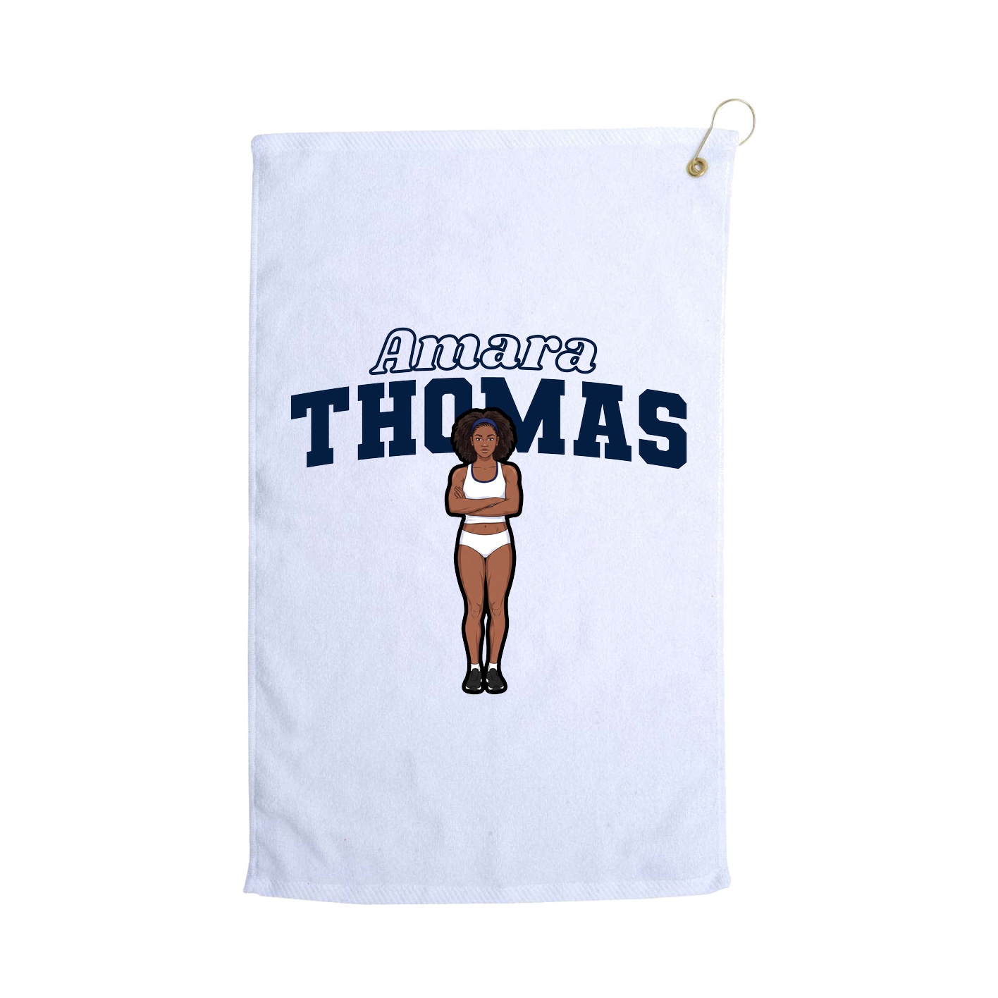 Golf Towel — Name Arch in White