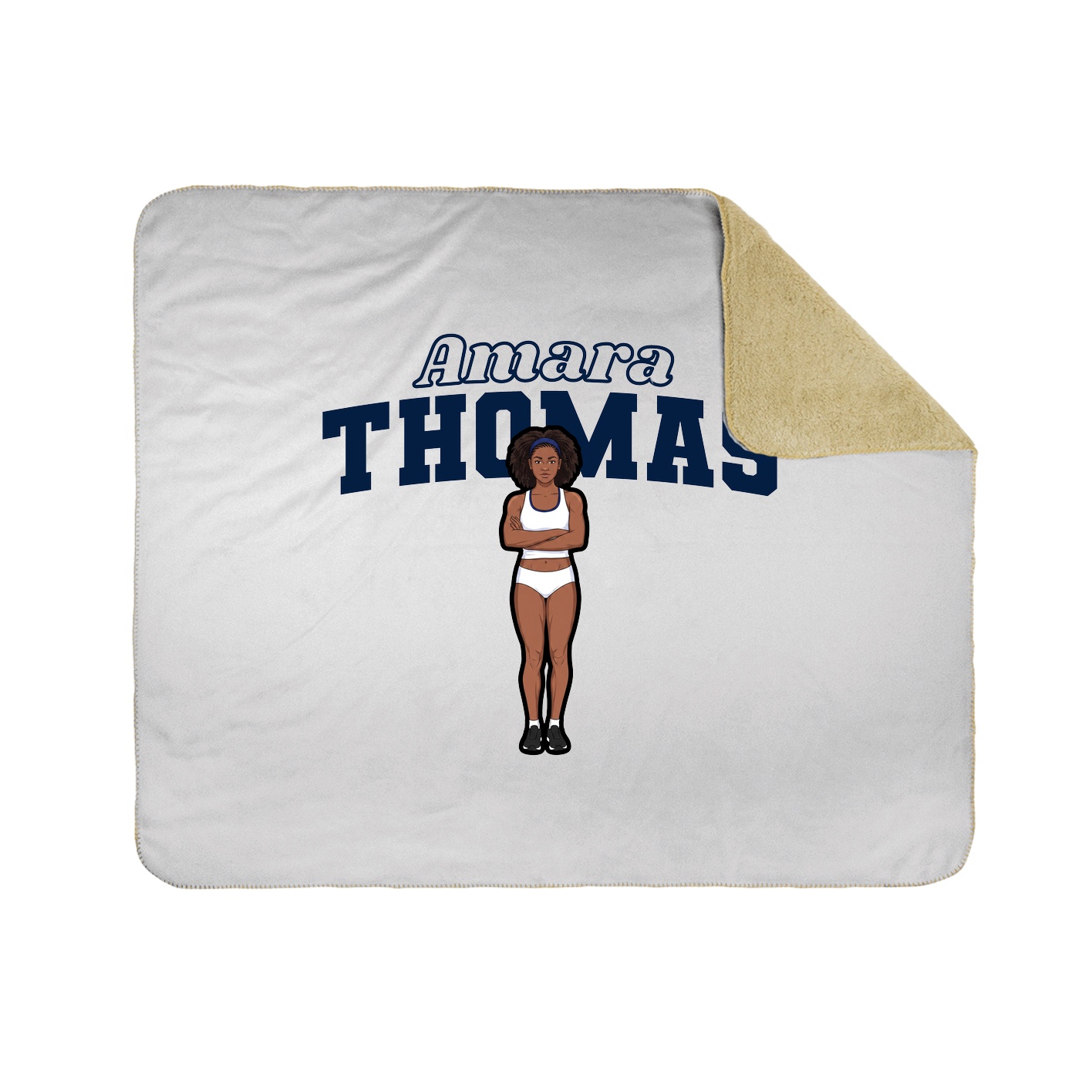 Throw Blanket — Name Arch in White