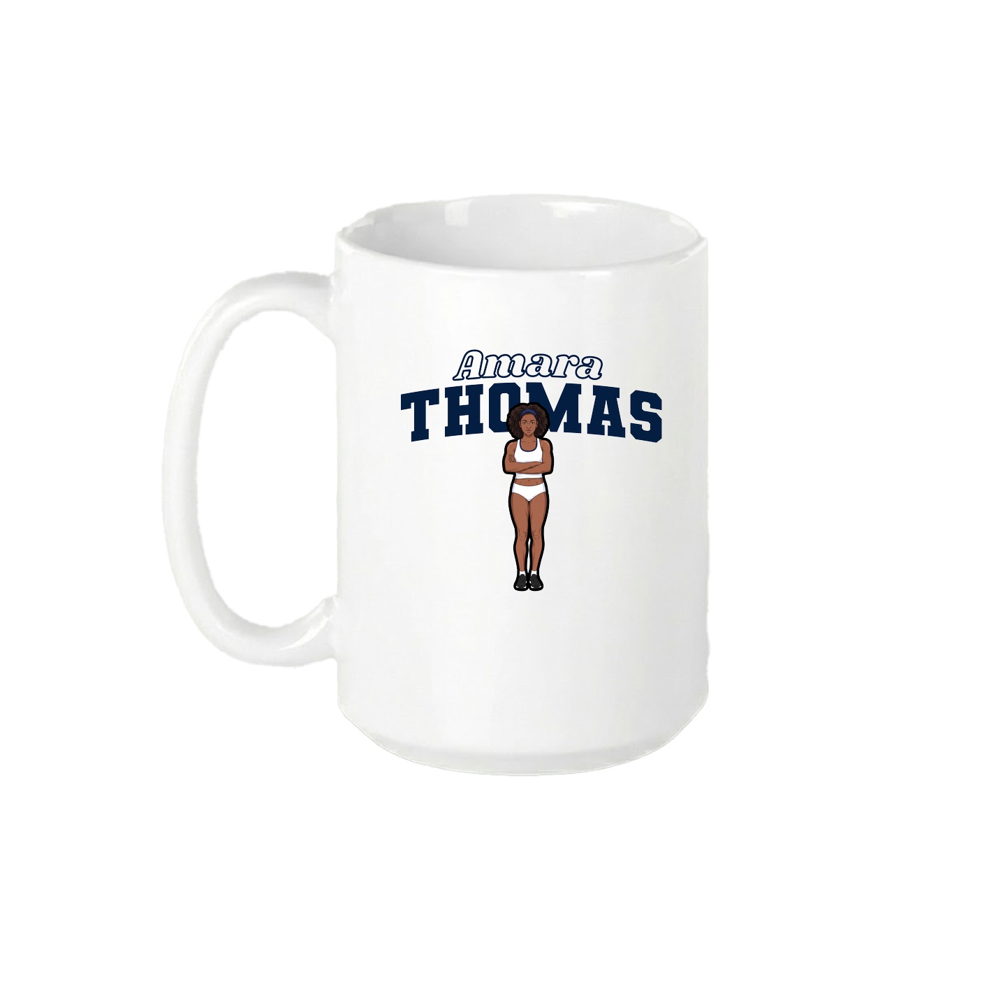 15oz Coffee Mug — Name Arch in White