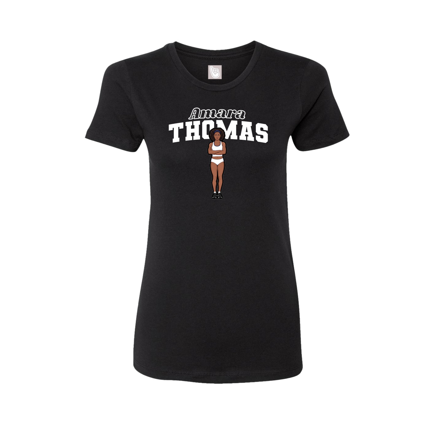 Fitted Women's Tee — Name Arch in Black