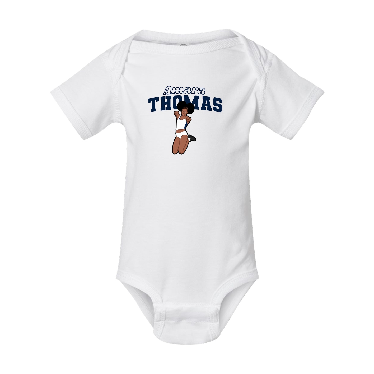 Baby Onesie — Name Arch in White