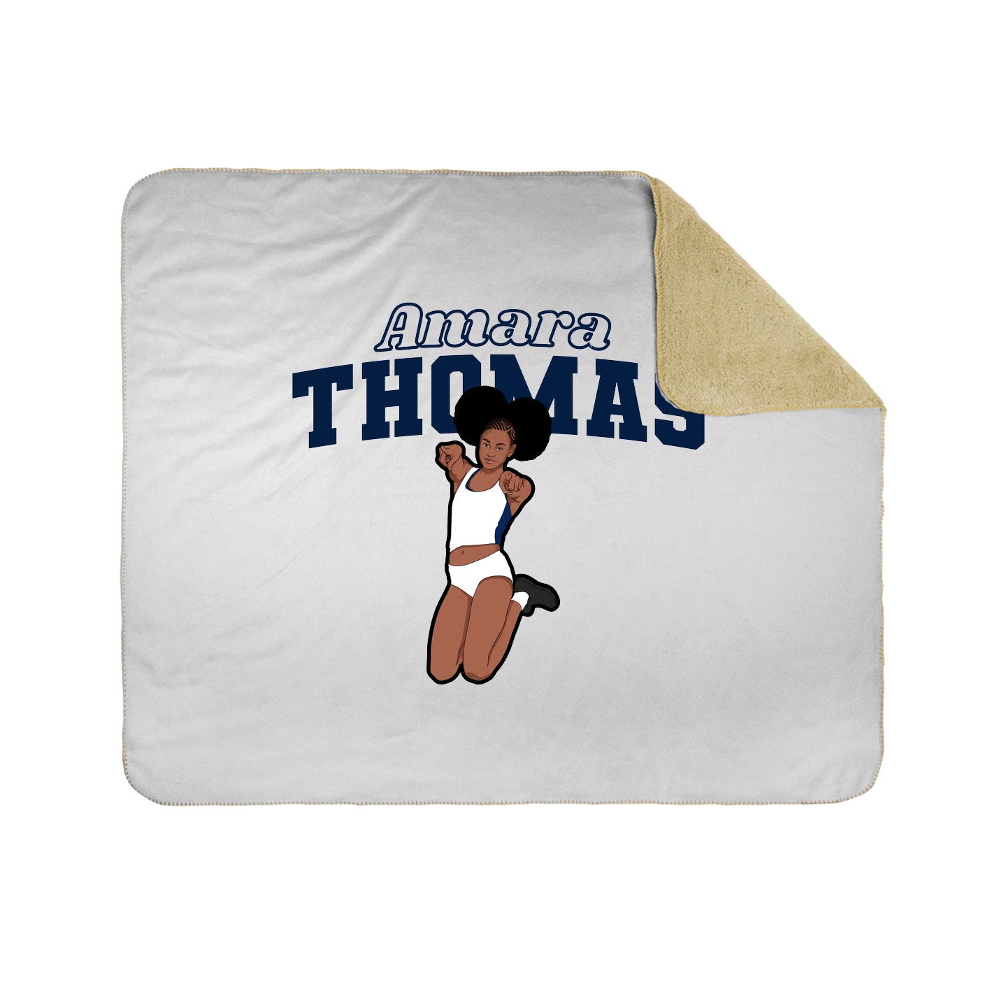 Throw Blanket — Name Arch in White