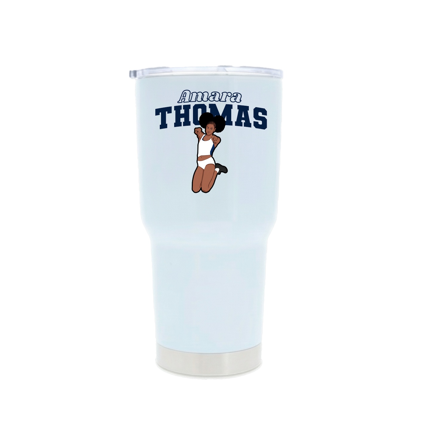 30oz Stainless Steel Tumbler — Name Arch in White