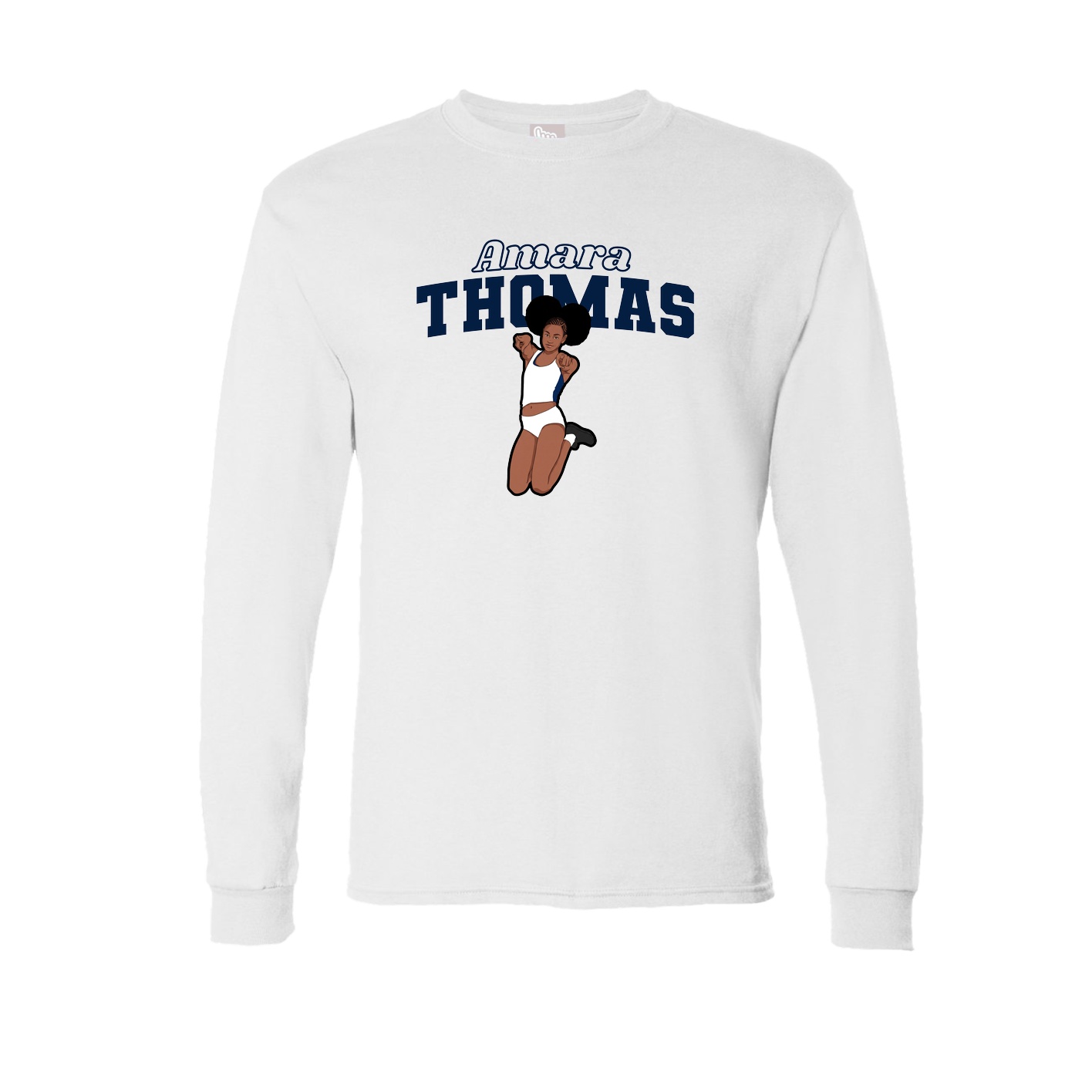 Long Sleeve Tee — Name Arch in White