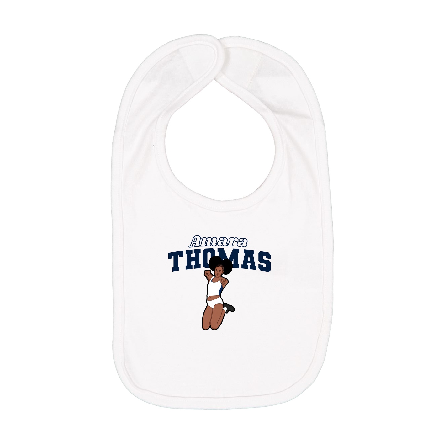 Infant Bib — Name Arch in White