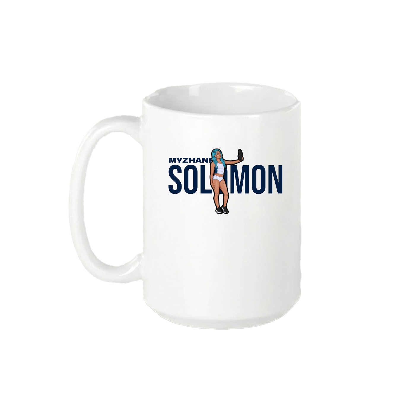 15oz Coffee Mug — Player Name in White