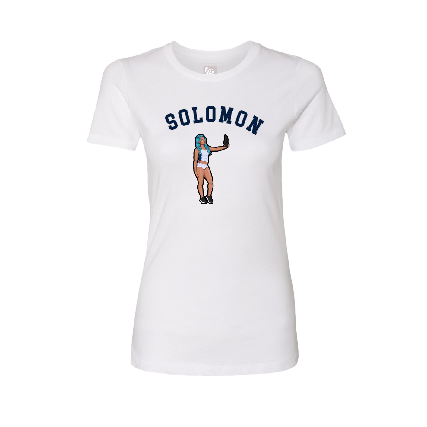 Fitted Women's Tee — Shirsey Arch in White