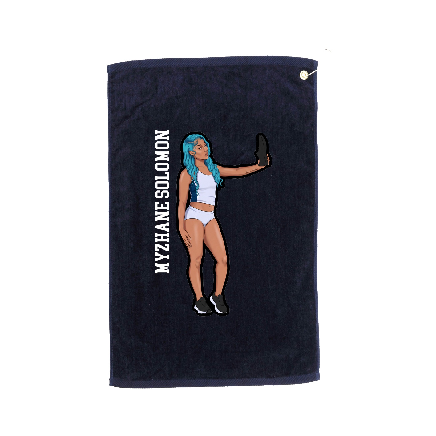 Golf Towel — Name Vertical in Navy