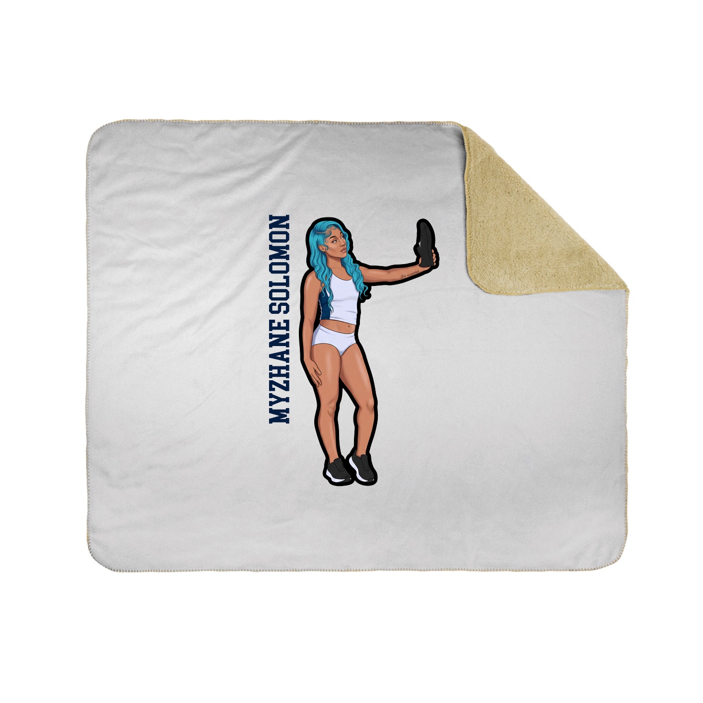 Throw Blanket — Name Vertical in White