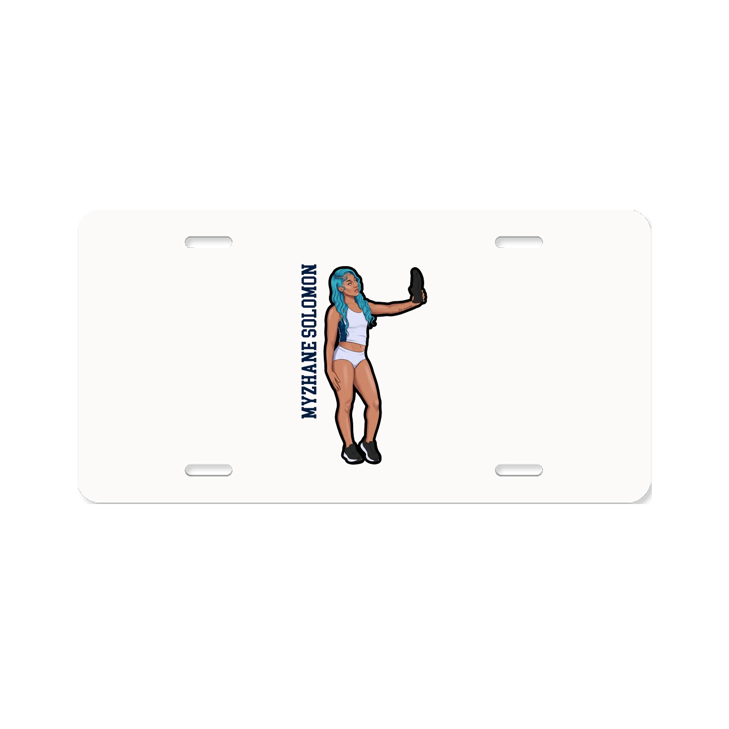 License Plate — Name Vertical in Classic