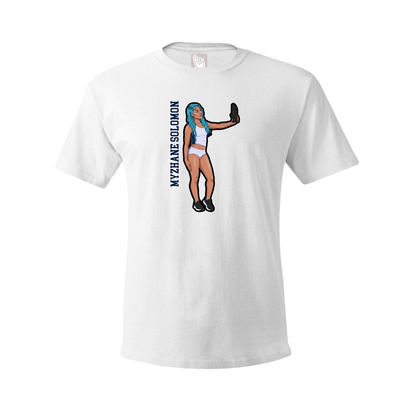 Tee — Name Vertical in White
