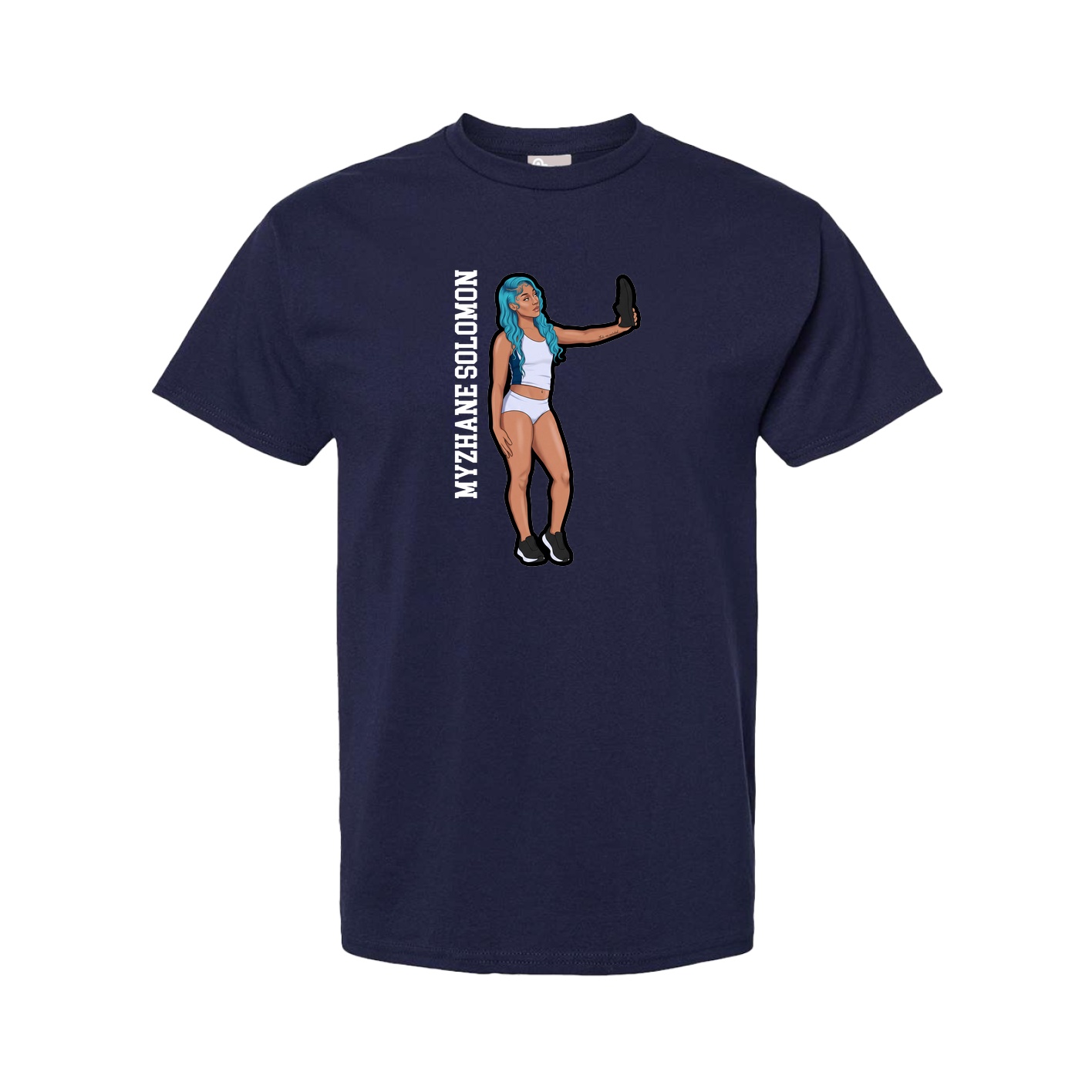Youth Tee — Name Vertical in Navy