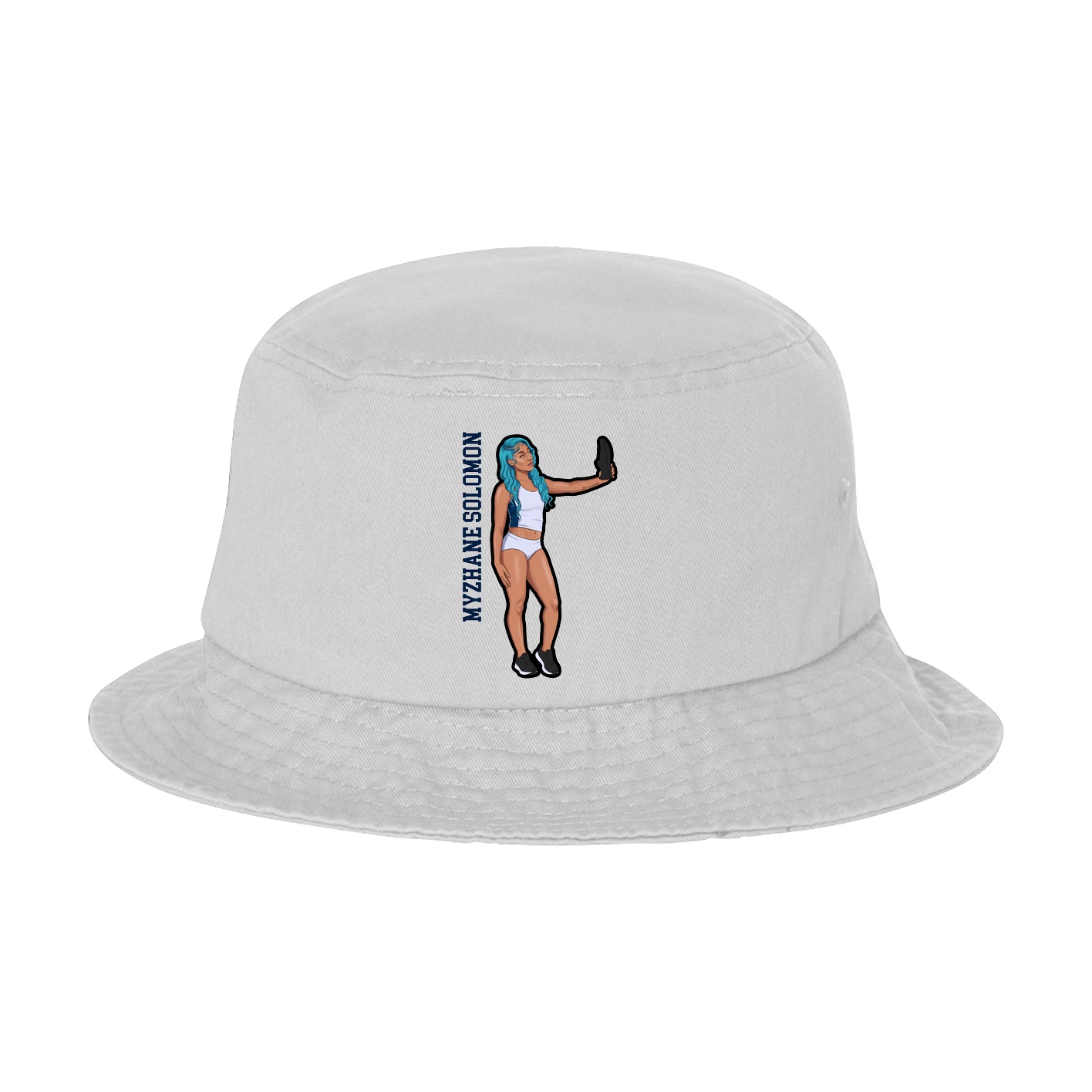 Bucket Cap — Name Vertical in White