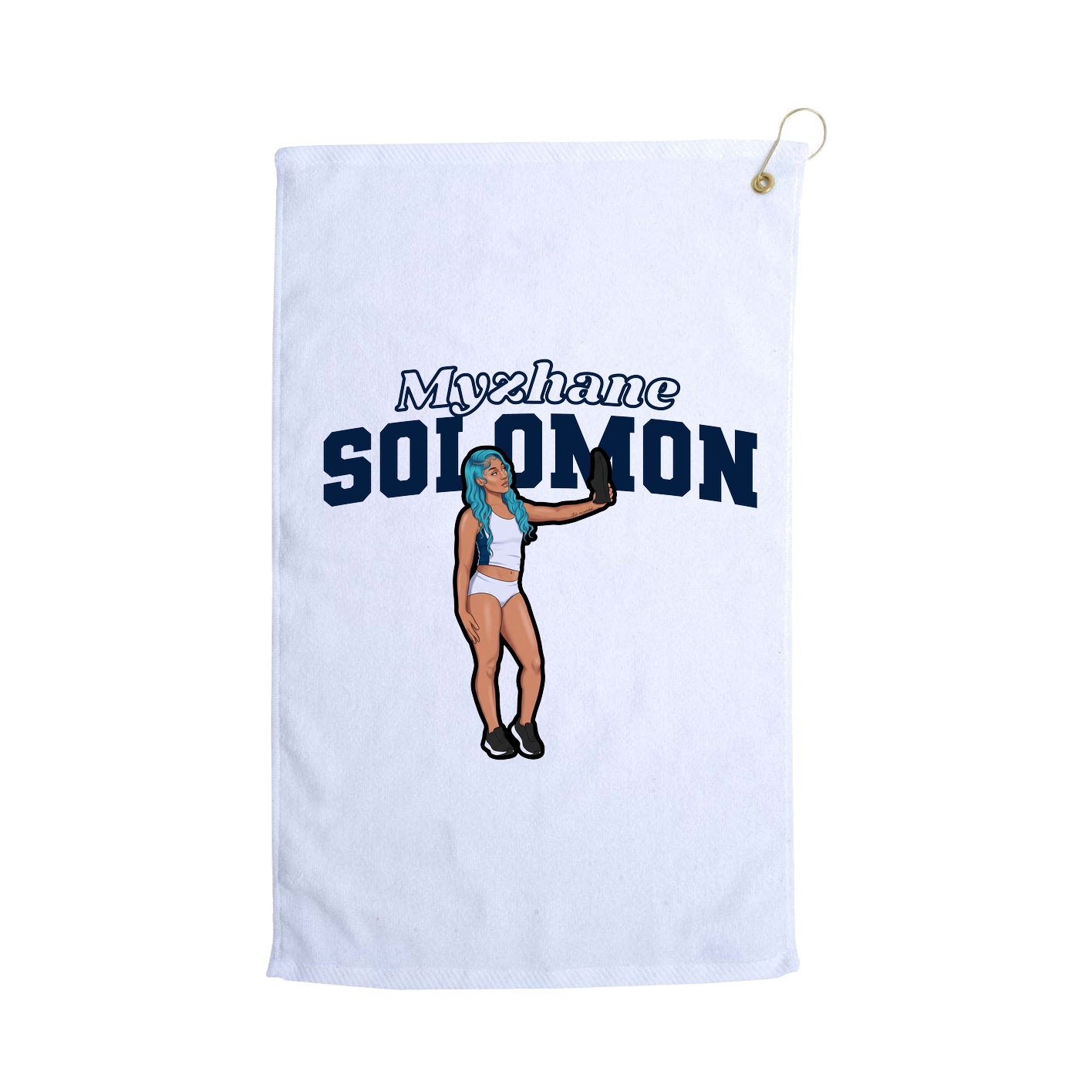 Golf Towel — Name Arch in White