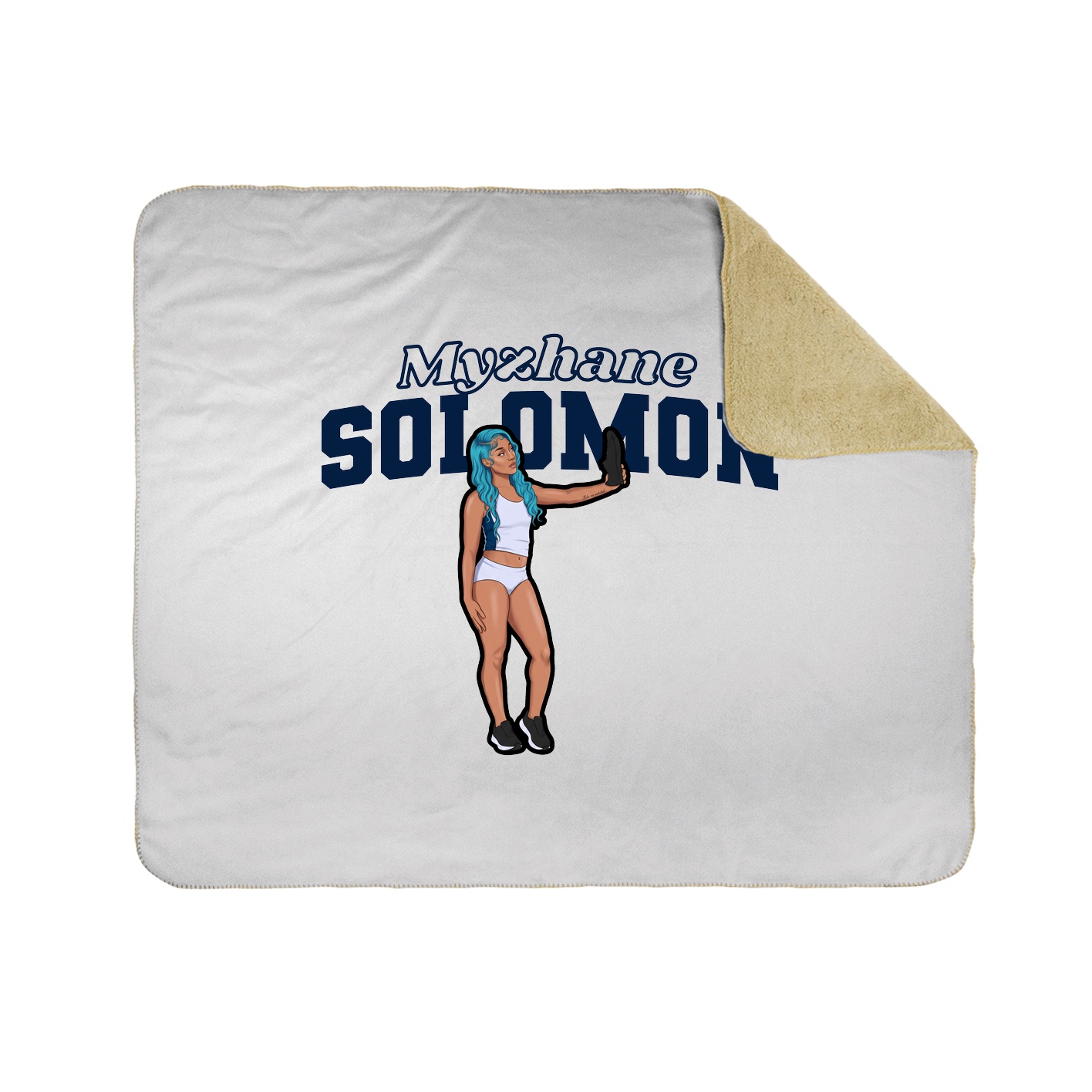 Throw Blanket — Name Arch in White