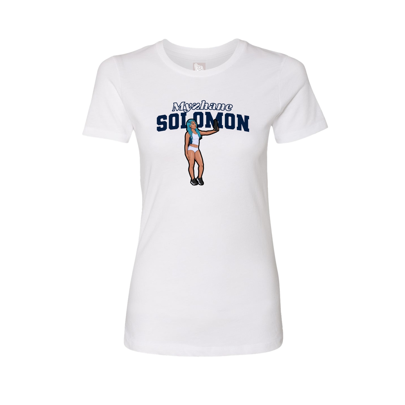 Fitted Women's Tee — Name Arch in White