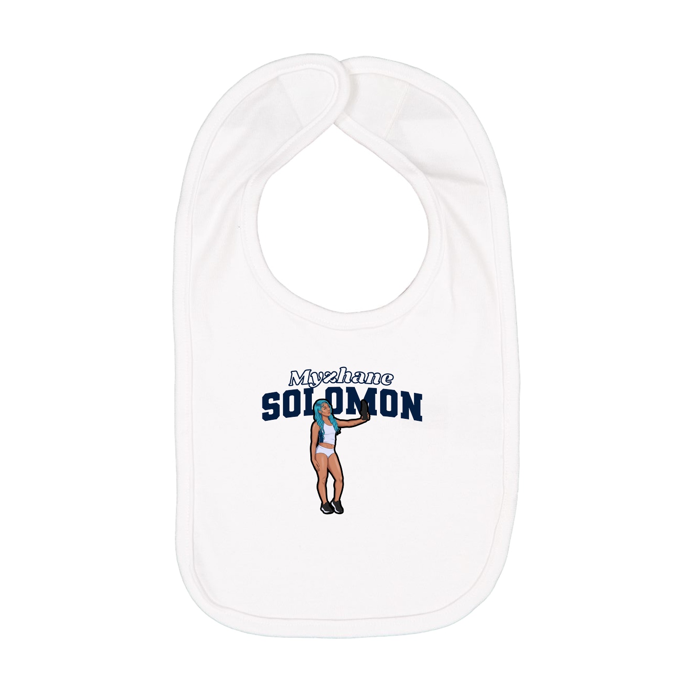 Infant Bib — Name Arch in White