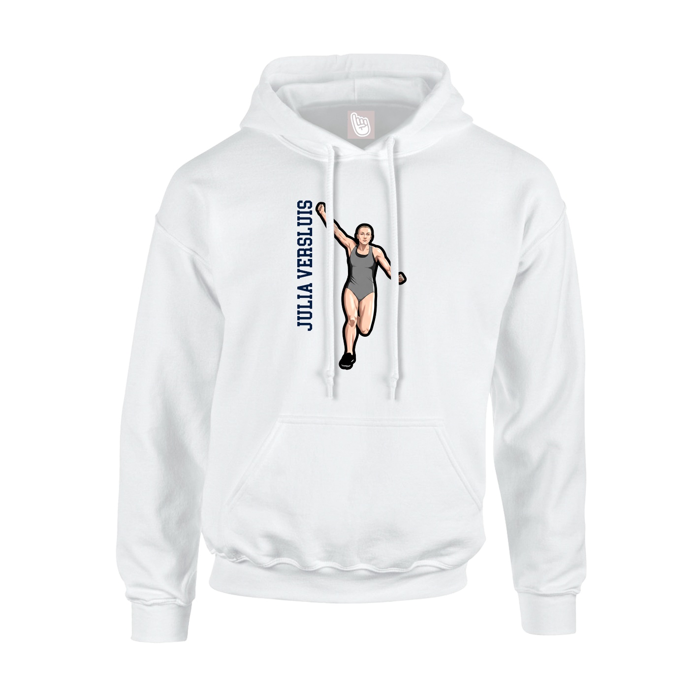 Youth Hoodie — Name Vertical in White