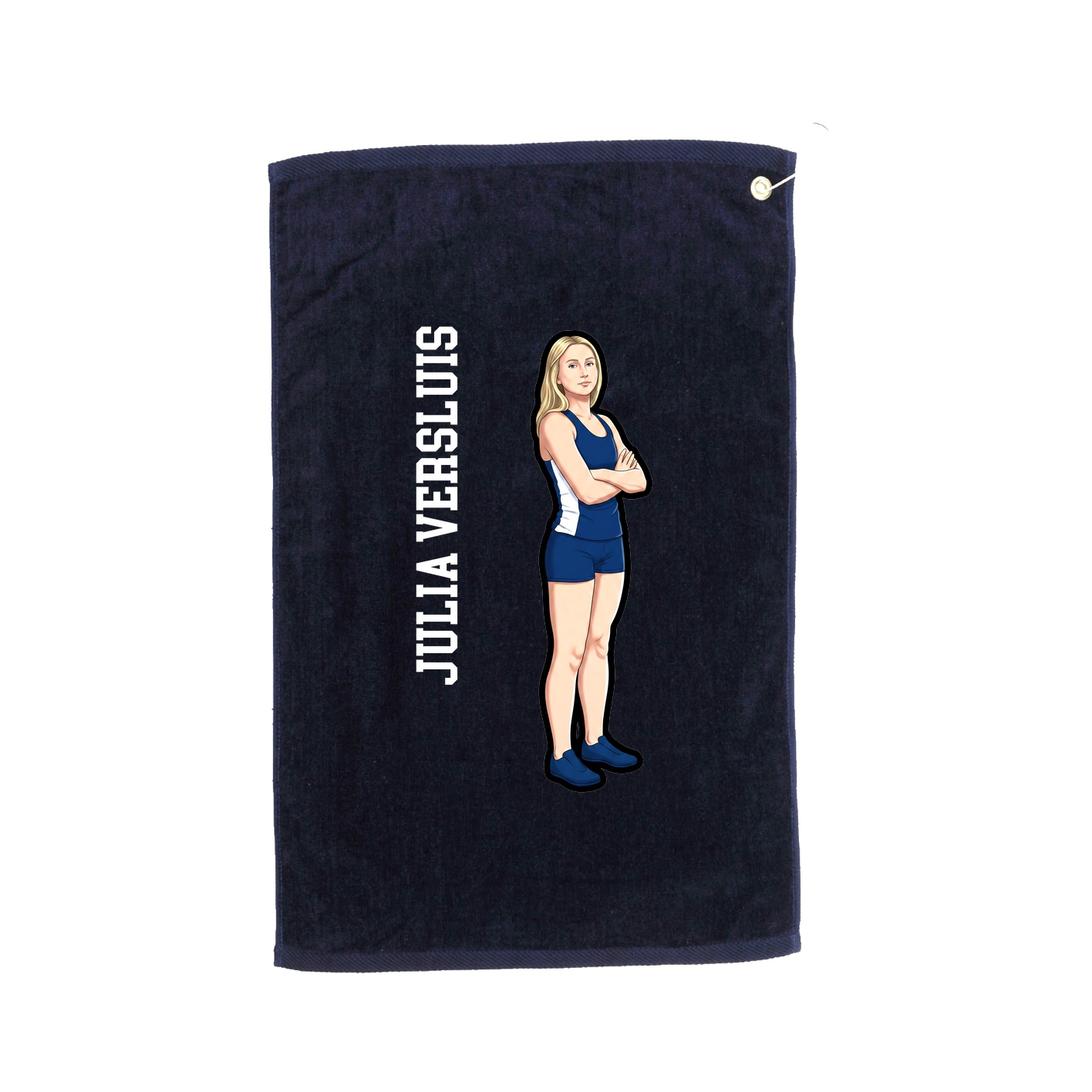 Golf Towel — Name Vertical in Navy