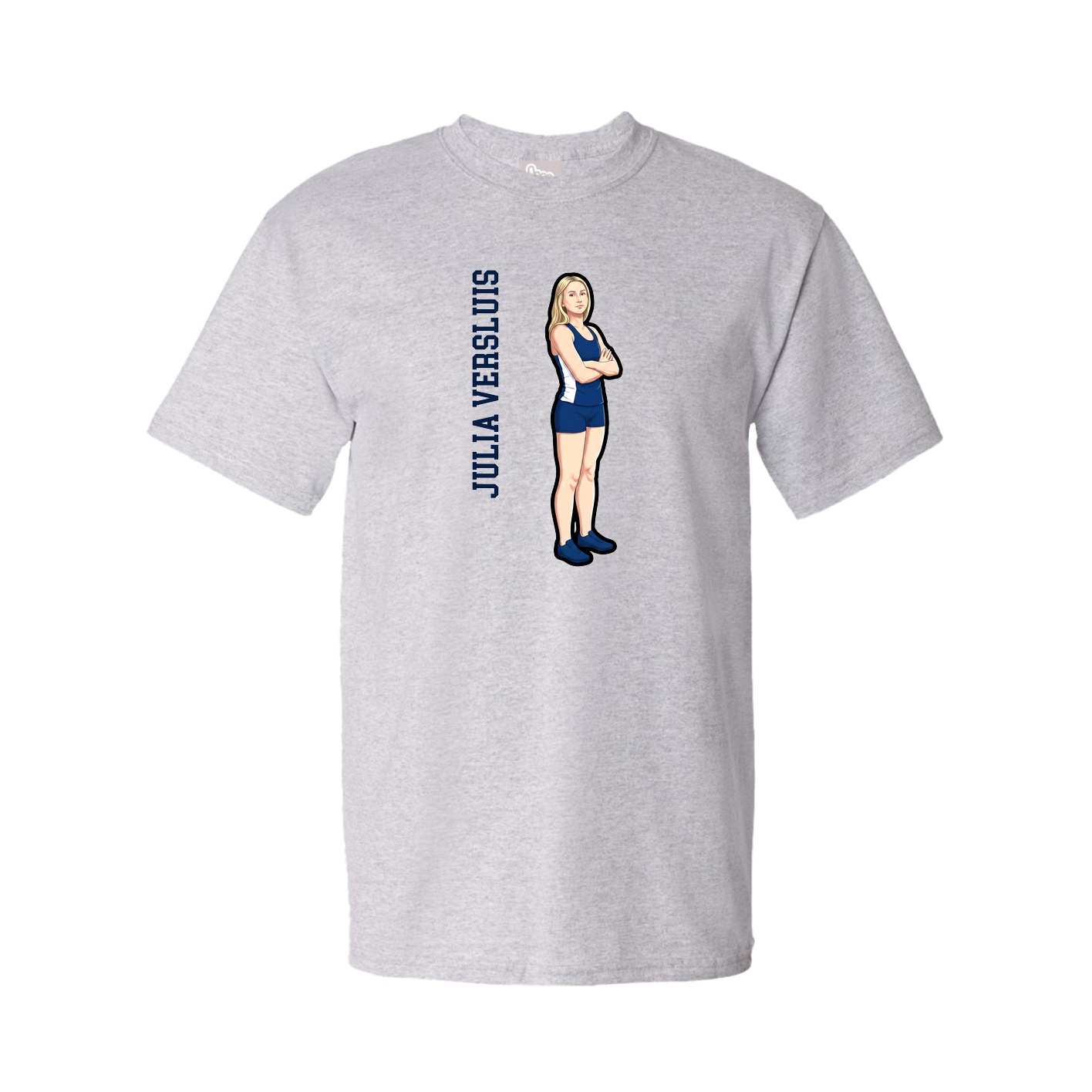 Youth Tee — Name Vertical in Grey