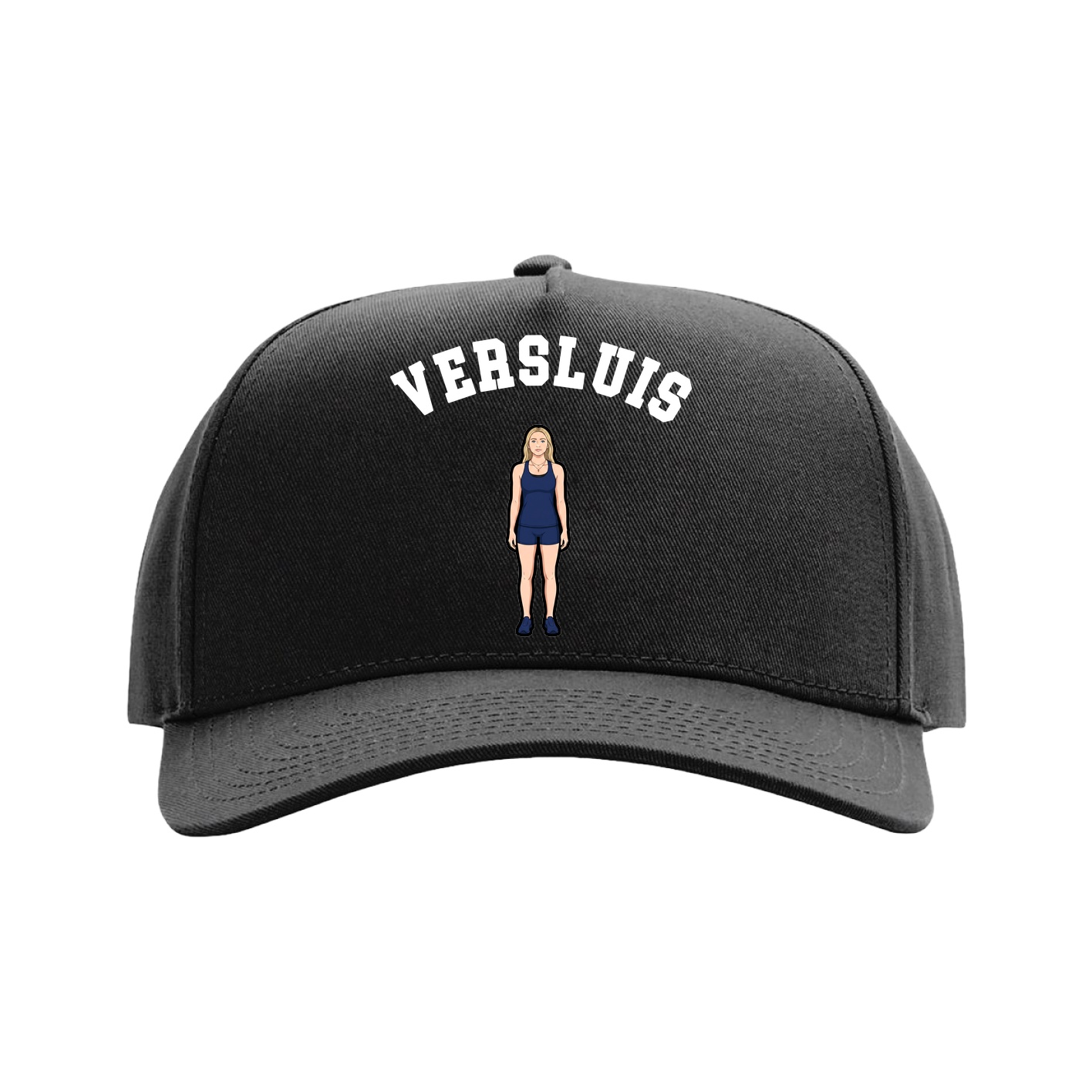 Full Fabric Five-Panel Champ Cap — Shirsey Arch in Black
