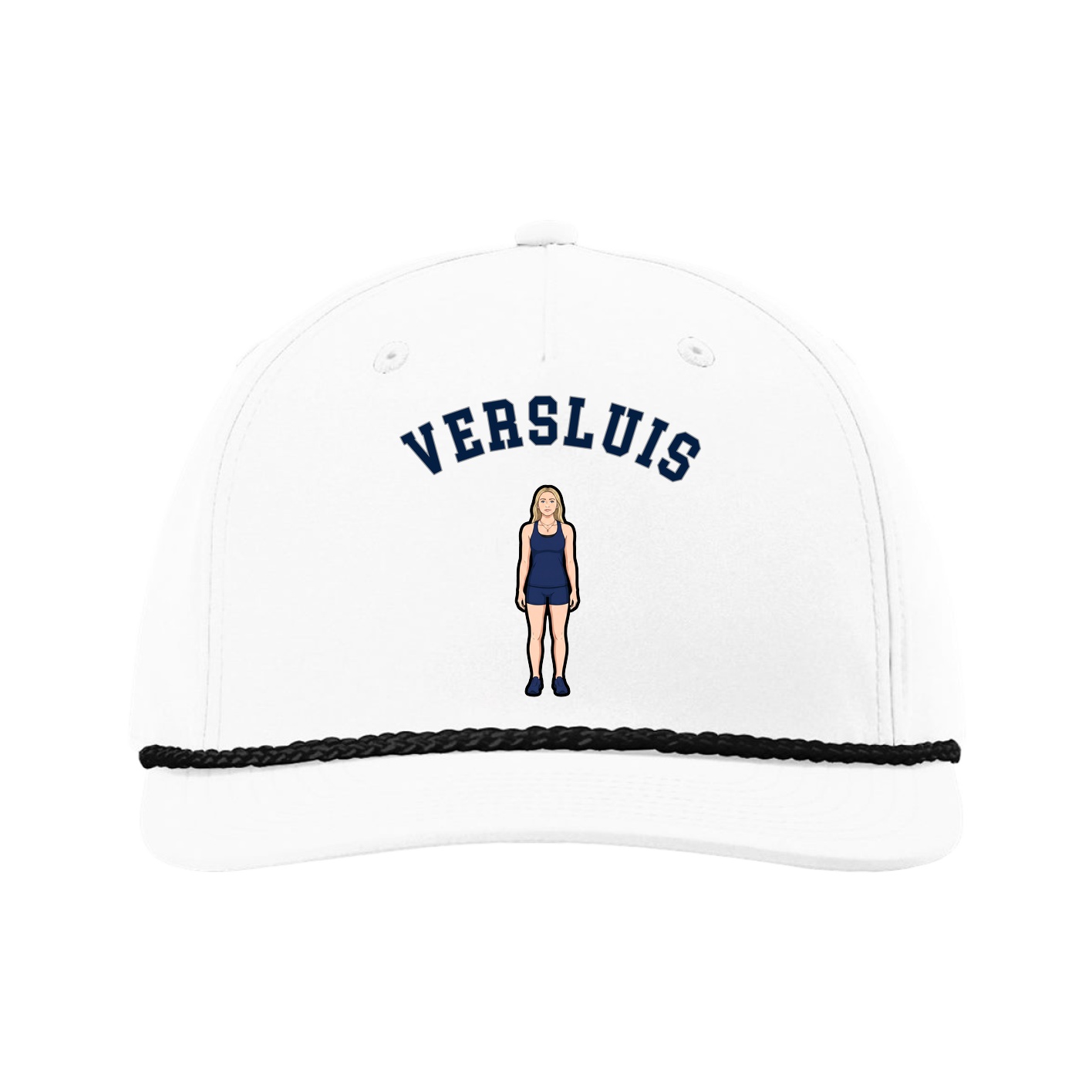 Five-Panel Classic Rope Cap — Shirsey Arch in White
