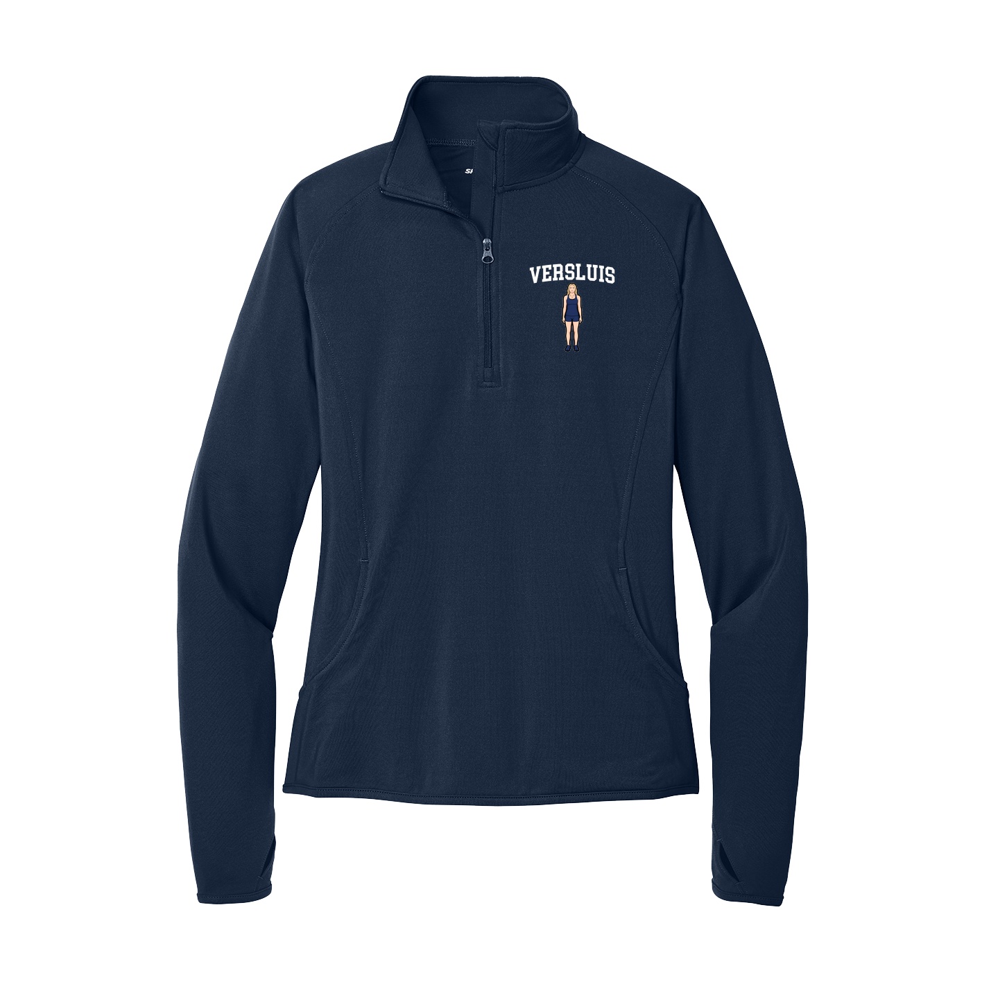 Women's Q-Zip Pullover — Shirsey in Navy